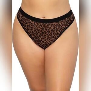 NWT Curvy Couture Thong Panties, Mesh and Lace, XL
